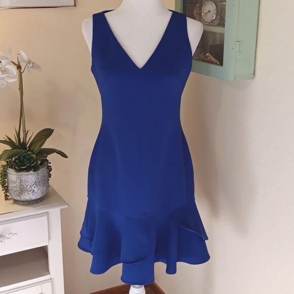 Eliza J Royal Blue Dress. Tiered Hem. Tango. - Picture 2 of 13